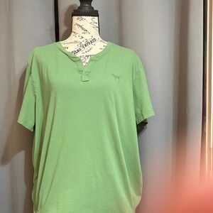 Women's Victoria's secret Green Short-Sleeve Henley T-Shirt
